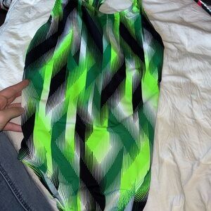Nike Green and Black Swimwear